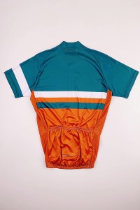 Custom Short Sleeve Colorblock Crew Neck Cycling Shirt Fashion Design Moisture-wicking Breathable Racing Cycling Shirt Cycling Shirt Manufacturer SKCSCP006 front view